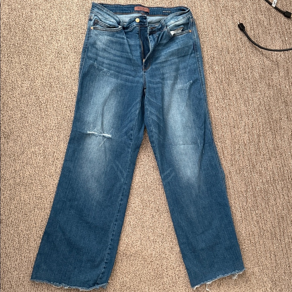 Judy Blue Flare Wide Leg Jeans in Classic Blue